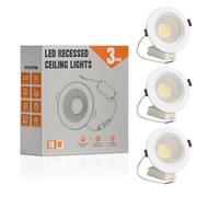LEDSone Spot Lights 10W 550lm LED Downlights for Ceiling Dimmable COB Ultra Slim LED Recessed Ceiling Lights Cool White 6000K,Adjustable Round White led Spot Lights for Bedroom (10w - Pack 3)