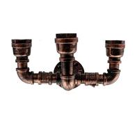 LEDSone Steampunk 3 Head Water Pipe Wall Light Rustic Red E27 Sconce
