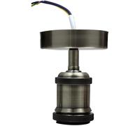 LEDSone Stylish Single Head Ceiling Lamp Retro Flush Mount E27 Lamp Holder Light Fixture for Bedroom Living Room Hallway Vintage Ceiling Lighting with Easy Installation