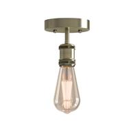 LEDSone Stylish Single Head Ceiling Lamp Retro Flush Mount E27 Lamp Holder Light Fixture for Bedroom Living Room Hallway Vintage Ceiling Lighting with Easy Installation (Green Brass with Bulb)