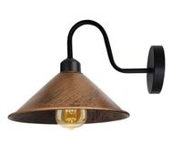 LEDSone Swan Neck Wall Lamb Brushed Copper E27 Cone Shade Sconce