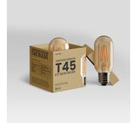 LEDSone T45 E27 4W LED Edison Dimmable Vintage Amber Glass Warm White 2700K Light Bulbs Best for Home Decoration, Pendant Lamps, Chandeliers, Restaurant and Bar Lighting Amber Light