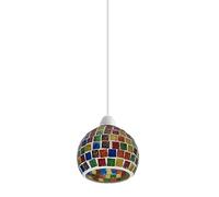 LEDSone Tiffany Glass Shades Stained Mosaic Glass lamp Shade,15cm Round Multi Color Light Shade Pendant lamp Replacement Shades (Mosaic Tiles Glass, Pack 1)