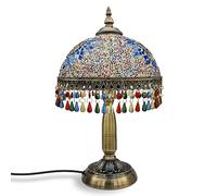 LEDSone Tiffany Style Table Lamp Stained Glass Bedside Lamp for Bedroom Living Room (Without Blub)