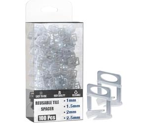 LEDSone Tile Leveling System 100Pcs for Professional Ceramic and Stone Installation,The Tiles Leveler Clips, Tiling Tools Spacers Plastic Clips for Wall Floor (1.5mm)