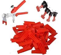 Ledsone Tile Leveling System Kit - Reusable 50 Pcs Tile Spacers,100 Pcs Wedges(Large)