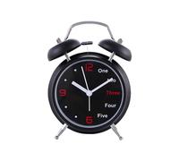 LEDSone Twin Bell Bedside Alarm Clock Battery Operated Small Contemporary Bedside Ticking Nightlight Desk Loud Alarm Clock Heavy Sleepers Bedroom for Home (Black 02)