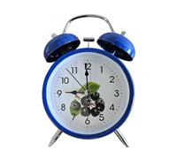 LEDSone Twin Bell Bedside Alarm Clock Battery Operated Small Contemporary Bedside Ticking Nightlight Desk Loud Alarm Clock Heavy Sleepers Bedroom for Home (Dark Blue)