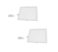 LEDSone Ultra Slim Square LED Recessed Ceiling Flat Panel Down Light Lamp with Driver 22W Cool White 6000 K Light for Home Office Showroom (22W-2 Pack)