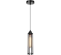 LEDSone Vintage 1 Way Pendant Light Black Metal Long Wire Cage Retro Lampshade with Adjustable Cable Cluster Light Shade for Dining Room, Kitchen, Living Room, Cafe, Restaurant, Hallway, Office