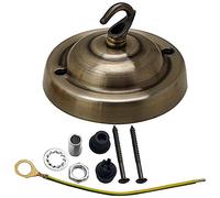 LEDSone Vintage 105mm Ceiling Rose for Light Fittings Chandeliers with Hook Suitable for Light Fixture Decor (Green Brass)