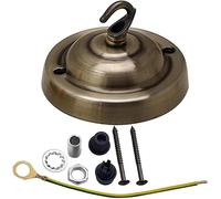 LEDSone Vintage 105mm Ceiling Rose for Light Fittings Chandeliers with Hook Suitable for Light Fixture Decor (Green Brass, 1 Pack)