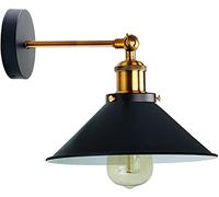 LEDSone Industrial Metal Wall Sconce Black Antique 240 Degree Adjustable Industrial Wall Light for Restaurants Galleries Aisle Kitchen Room Doorway Living Room