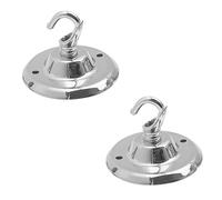 LEDSone Vintage 2 Pack Ceiling Rose Hook Plate Metal Chrome 75mm Chandelier Light Fitting with Pre-Drilled Holes for Mounting Chandliers Pendant Lights Wall Lamps Hanging Lights Planters