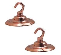 LEDSone Vintage 2 Pack Ceiling Rose Hook Plate Metal Rose Gold 75mm Chandelier Light Fitting with Pre-Drilled Holes for Mounting Chandliers Pendant Lights Wall Lamps Hanging Lights Planters