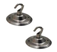 LEDSone Vintage 2 Pack Ceiling Rose Hook Plate Metal Satin Nickel 75mm Chandelier Light Fitting with Pre-Drilled Holes for Mounting Chandliers Pendant Lights Wall Lamps Hanging Lights Planters