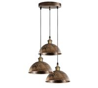LEDSone Vintage 3 Head Dome Shape Pendant Lights Industrial Suspended Ceiling Pendant Light fixtures Adjustable Hanging Light for Restaurant and Any Other Places