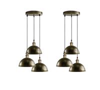 LEDSone Vintage 3 Head Dome Shape Pendant Lights Industrial Suspended Ceiling Pendant Light fixtures Adjustable Hanging Light for Restaurant and Any Other Places