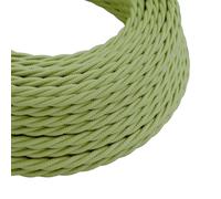 LEDSone Vintage 5 Meters 2 core Army Green Color Twisted Italian Braided Cable, Electrical Fabric Flexible Lamp Cable Wire Cord For UK Light