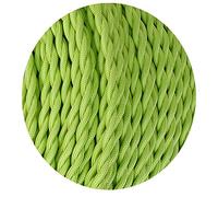 LEDSone Vintage Braided Cable 3 core Dark Brown Antique Twisted Woven Silk Lighting Cable Flexible Fabric Wire (Light Green)