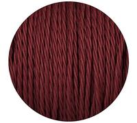 LEDSone Vintage Braided Cable 3 core Dark Brown Antique Twisted Woven Silk Lighting Cable Flexible Fabric Wire (Burgundy)