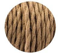 LEDSone Vintage Braided Cable 3 core Dark Brown Antique Twisted Woven Silk Lighting Cable Flexible Fabric Wire (Hemp)