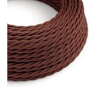 LEDSone Vintage Braided Cable 3 Meters, 3 Core Brown Antique Twisted Woven Silk Lighting Cable Flexible Fabric Wire, 6mm DIY Electrical Cord for DIY, Pendant Lights and Lighting Appliances