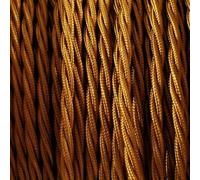 LEDSone Vintage Braided Cable 3 Meters, 3 Core Light Brown Antique Twisted Woven Silk Lighting Cable Flexible Fabric Wire, DIY Electrical Cord 18AWG for Pendant Lighting Appliances