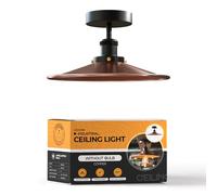 LEDSone Vintage Ceiling Light Fixture Industrial Chandeliers Semi Flush Ceiling Lights Metal Copper Lampshade with E27 Base LED Lamp for Bedroom, Living Room,Kitchen, Hallway EPC
