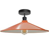 LEDSone Vintage Ceiling Light,Flush Mounted E27 Industrial Ceiling Light Fixture for Bedroom Restaurant Cafe (Orange, Without Bulb)