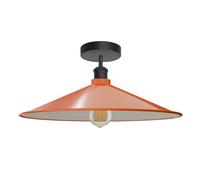 LEDSone Vintage Ceiling Light,Flush Mounted E27 Industrial Ceiling Light Fixture for Bedroom Restaurant Cafe (Orange, with Bulb)