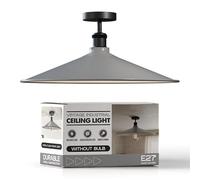 LEDSone Vintage Ceiling Light,Flush Mounted E27 Industrial Grey Lampshade Ceiling Light Fixture for Living Room Kitchen Bedroom [Energy Class A]