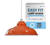 LEDSone Vintage Ceiling Light Semi-Flush Mount with E27 Fitting 22cm Conical Lampshade Ceiling Light Fixture for Bedroom Kitchen Living Room Easy Fit Anti Rust Durable Metal (Orange)