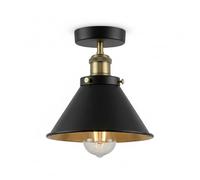 LEDSone Vintage Ceiling Lights for Living Room Black Metal Industrial Ceiling Light Fixture E27 Ø18cm for Kitchen Bedroom