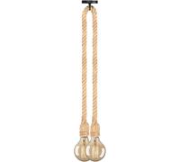 LEDSone Vintage Ceiling Pendant Light Fitting, Hemp Twisted Braided Flex,E27 Lamp Holder 1m Adjustable Rope Suspended Pendant Light Fitting Kit (Hemp)