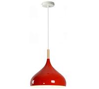 LEDSone Vintage Ceiling Pendant Light Fixtures Red 31.5cm Shade E27 Base and Adjustable Hanging Cable for Kitchen Dining Room Living Room Bedroom Cafe Bar Hallway Office Decor
