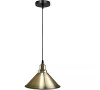 LEDSone Vintage Ceiling Pendant Light Metal Green Brass 22cm Cone Shade with 95cm Adjustable Cable Hanging Industrial Single Head Ceiling Pendant Lamp Shade for Kitchen Island Bedroom Living Room