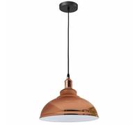 LEDSone Vintage Curvy Dome Pendant Light 95cm Adjustable Hanging Ceiling Fixture Metal Rose Gold for Homes, Restaurants, Cafes, Bars, Offices and Stylish Spaces