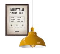 LEDSone Vintage Curvy Dome Pendant Light 96cm Adjustable Hanging Ceiling Fixture Metal White for Homes, Restaurants, Cafes, Bars, Offices and Stylish Spaces