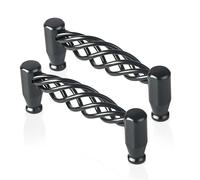 LEDSone Vintage Drawer Pull Handles Cabinet Handle Bird Cage Spiral Design Metal Black Handle with Screw for Drawer Door Cupboards Kitchen Cabinet Handles (Style 2-128, 2 Pack)