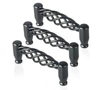 LEDSone Vintage Drawer Pull Handles Cabinet Handle Bird Cage Spiral Design Metal Black Handle with Screw for Drawer Door Cupboards Kitchen Cabinet Handles (Style 2-128, 3 Pack)