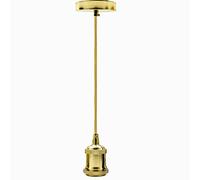 LEDSone Vintage E27 Pendant Light Fitting - French Gold Ceiling Lamp Holder with 95cm Adjustable Cable & Ceiling Rose Industrial Hanging Light for Kitchen Island, Dining Room, Living Room & Café