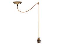 LEDSone Vintage Suspension Light Fitting-Yellow Brass Metal E27 Screw Lampholder with 195cm Adjustable Cable-Retro Hanging Ceiling Pendant for Kitchen, Bar, Cafe, or Home Decor