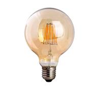 Vintage Edison E27 Light Bulb,G95 8W (60W Equilavent) Warm White 2700K Dimmable Screw LED Filament 806 Lumens Globe Amber Glass Energy Saving Old Fashioned Bulb for Indoor & Lighting Decoration