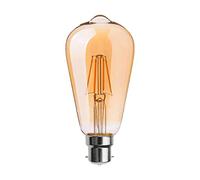 LEDSone Vintage Edison LED Light Bulb 4W, B22 Screw Bulb Retro Old Fashioned LED Filament Glass Antique Lamp Makes Beautiful Design, Pack of 1/2 (ST64, 1 Pack)