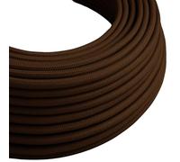 LEDSone Vintage Fabric 3 Core Round Dark Brown Colour 0.75mm Italian Braided Cable 5 Meters Electrical Flexible Lamp Cable Wire For UK Lighting