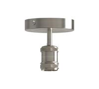LEDSone Vintage Flush Mount Ceiling Light Fixture Industrial Metal E27 Base Ceiling Lighting for Bedroom Living Room Kitchen Hall Way Restaurant Cafe (Satin Nickel, Without Bulb)