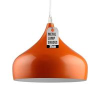 LEDSone Vintage Glass Pendant Lights - ø12cm Ceiling Lighting Metal Cage with Glass Lampshade Adjustable Height Hanging Lights for Loft Kitchen Island Dining Room Bedroom (Orange)
