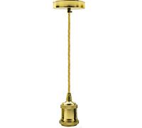 LEDSone Vintage Gold Pendant Light Fitting E27 Lamp Holder with Adjustable 95cm Cable - Industrial Ceiling Hanging Light for Kitchen, Dining Room, Living Room