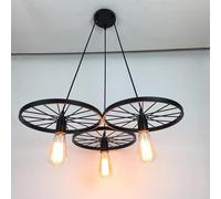 LEDSone Vintage Industrial 3Head Ceiling Pendant Light Black Hanging Light Metal Indoor Light Fitting for Hotel, Restaurants, Bar, Dining Room